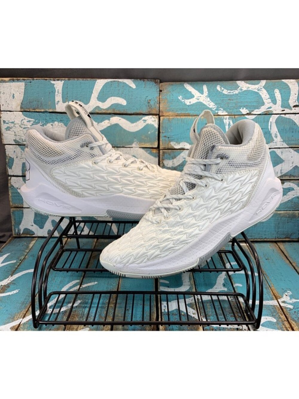 Under Armour UA HOVR Havoc 5 Clone White Basketball Shoes 3024979-102 Mens 12.5